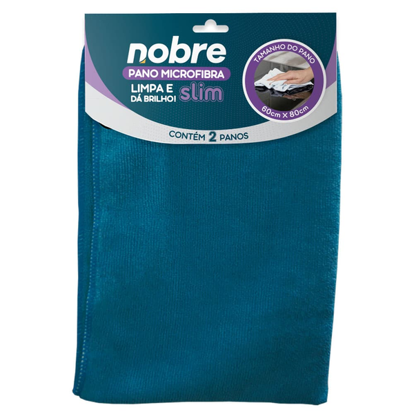 Pano de microfibra 60x80cm ( pacote c/ 2 unid.) Slim – Nobre | Cor: Branco