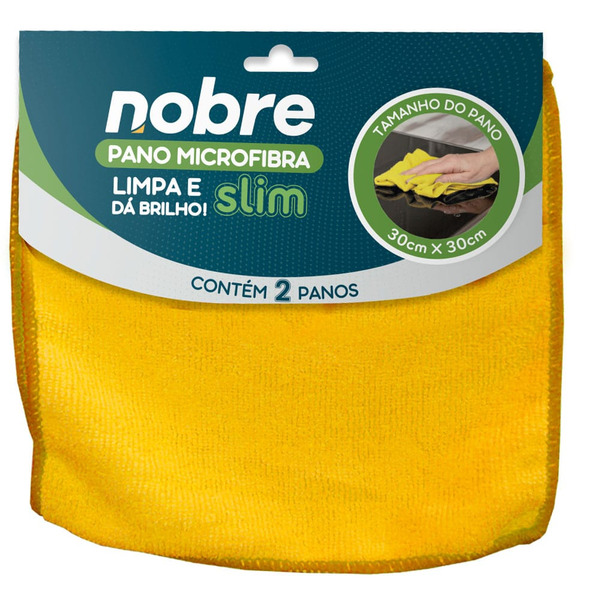 Pano de Microfibra 30x30 cm Slim – Nobre (Pacote com 2 Unidades) | Cor: Branco