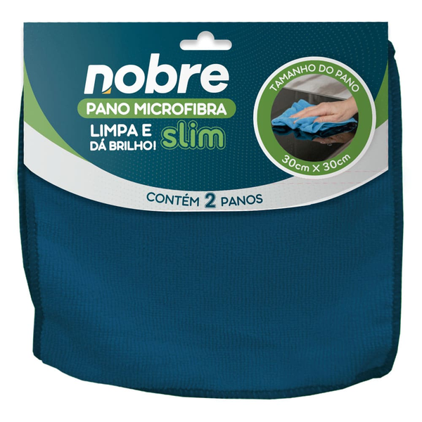 Pano de Microfibra 30x30 cm Slim – Nobre (Pacote com 2 Unidades) | Cor: Branco