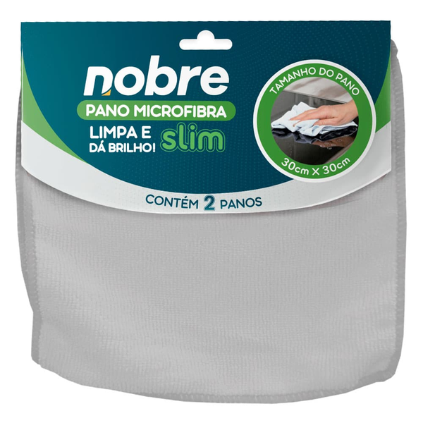 Pano de Microfibra 30x30 cm Slim – Nobre (Pacote com 2 Unidades) | Cor: Branco