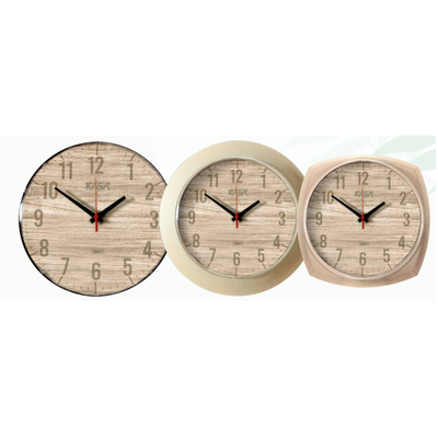 Relógio de parede WOOD - AMADEIRADO | Cor: Bege, Modelo do Relógio: Classic - Sem moldura | Cor: Bege, Modelo do Relógio: Classic - Sem moldura | Cor: Bege, Modelo do Relógio: Classic - Sem moldura