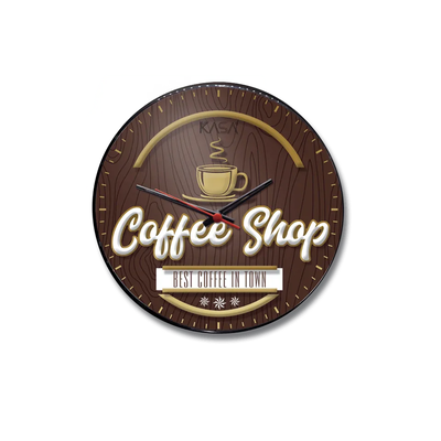Relógio de parede Classic - COFFE SHOP - AVELÃ COM DOURADO