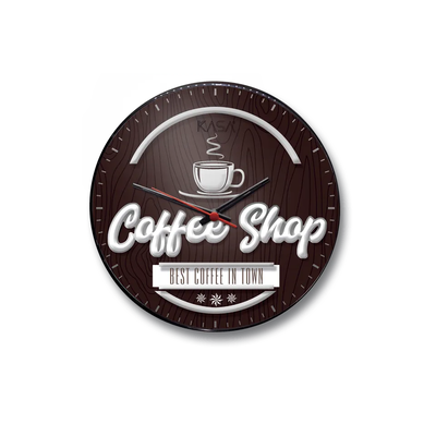 Relógio de parede Classic - COFFEE SHOP - CASTANHO COM PRATA