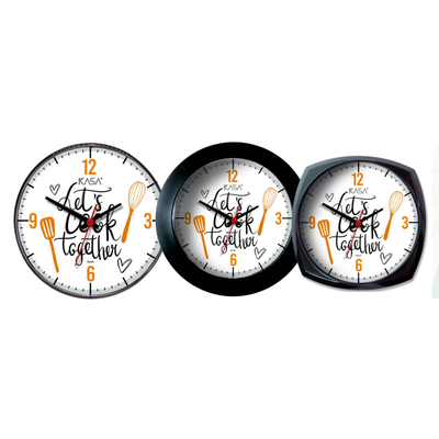 Relógio de parede KITCHEN - Let's cook together | Cor: Branco, Modelo do Relógio: Classic - Sem moldura | Cor: Branco, Modelo do Relógio: Classic - Sem moldura | Cor: Branco, Modelo do Relógio: Classic - Sem moldura