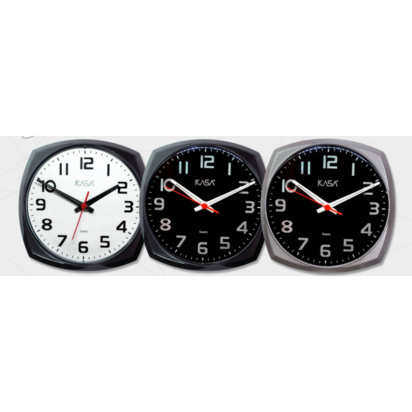 Relógio de parede Vintage Numéricos - 4 Cores | Modelo do Relógio: Vintage - Moldura quadrada, Cor: Bege / Preto | Modelo do Relógio: Vintage - Moldura quadrada, Cor: Bege / Preto