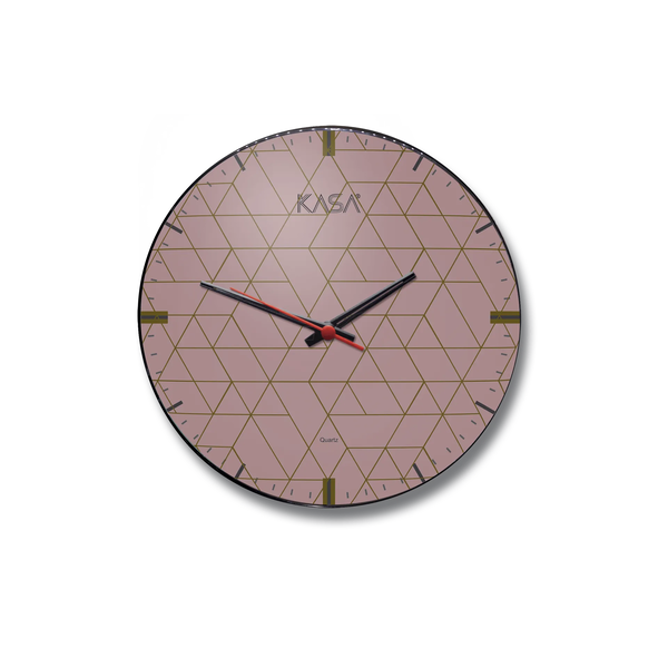 Relógio de parede Clas Geométrico - Rose Gold  | Cor: Rosa, Modelo do Relógio: Classic - Sem moldura
