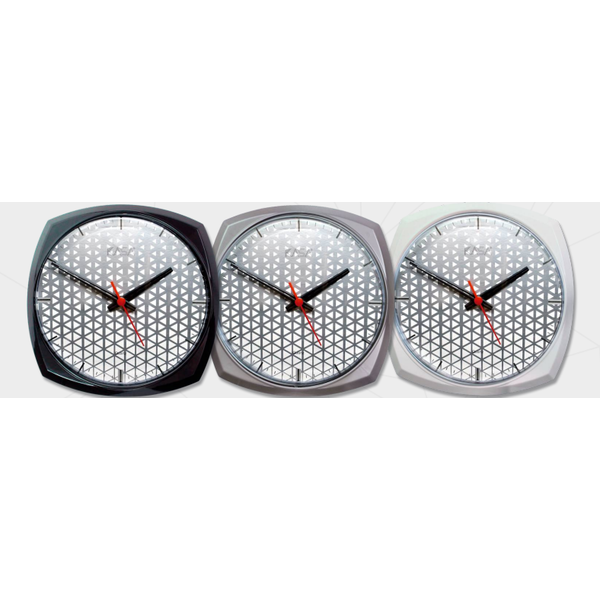 Relógio de parede Vintage Geométrico - Ponto | Cor: Branco, Modelo do Relógio: Vintage - Moldura quadrada | Cor: Branco, Modelo do Relógio: Vintage - Moldura quadrada