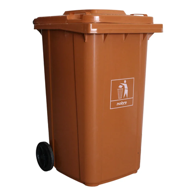 Coletora plástica 240L c/ rodas (mod. europeu) Nobre - MARROM