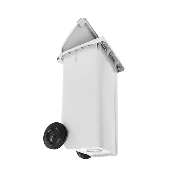Contentor de Lixo 120 Litros – Sem Pedal - BRANCO | Cor: Branco, Litros: 120 Litros, Pedal: Sem Pedal, Tipo de Material: Plástico