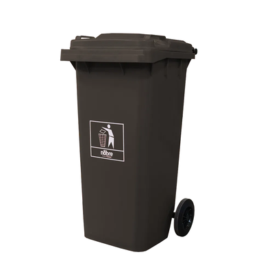 Coletora Plástica c/ Rodas - 120l - Mod. Europeu - Nobre - CINZA