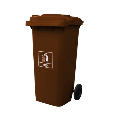 Coletora Plástica c/ Rodas - 120l - Mod. Europeu - Nobre - MARROM
