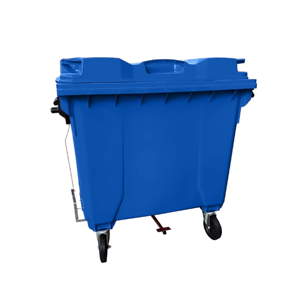 Coletora de Lixo 1000 Litros C/Rodas e PEDAL - AZUL | Cor: Azul, Litros: 1000 Litros, Pedal: Com Pedal, Tipo de Material: Plástico