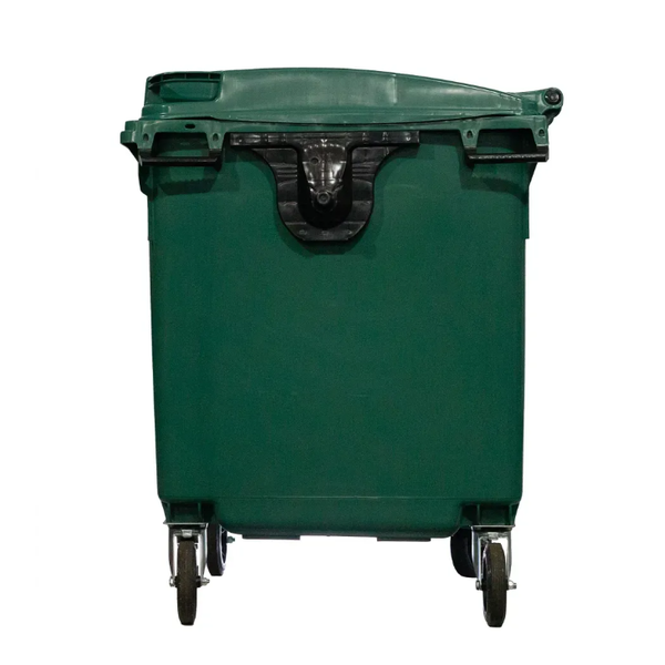 Coletora Plástica c/ Rodas 1000 Litros - VERDE | Cor: Verde, Litros: 1000 Litros, Pedal: Sem Pedal, Tipo de Material: Plástico