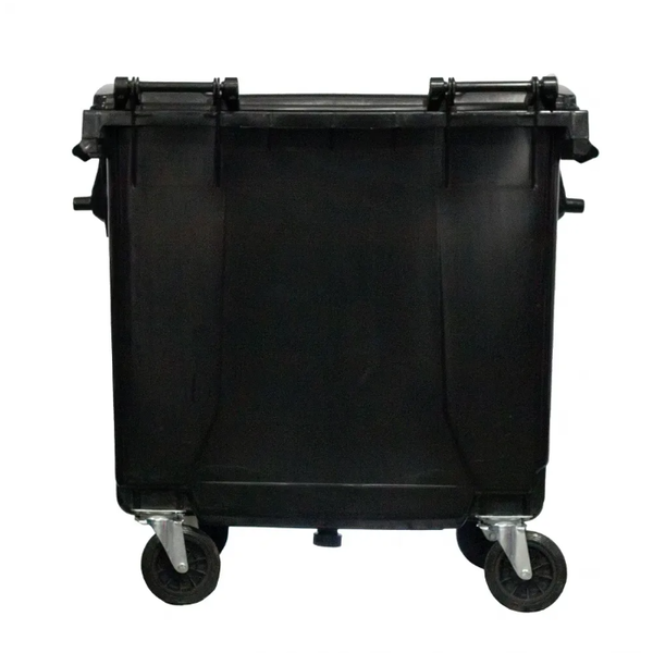 Coletora Plástica c/ Rodas 1000 Litros - PRETO | Cor: Preto, Litros: 1000 Litros, Pedal: Sem Pedal, Tipo de Material: Plástico