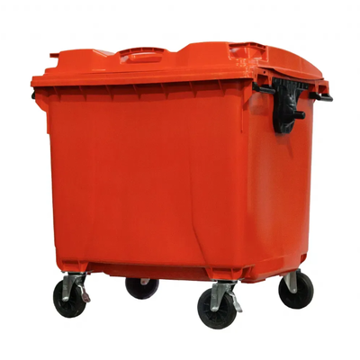 Contentor Plástico 1000 Litros Preto Laranja