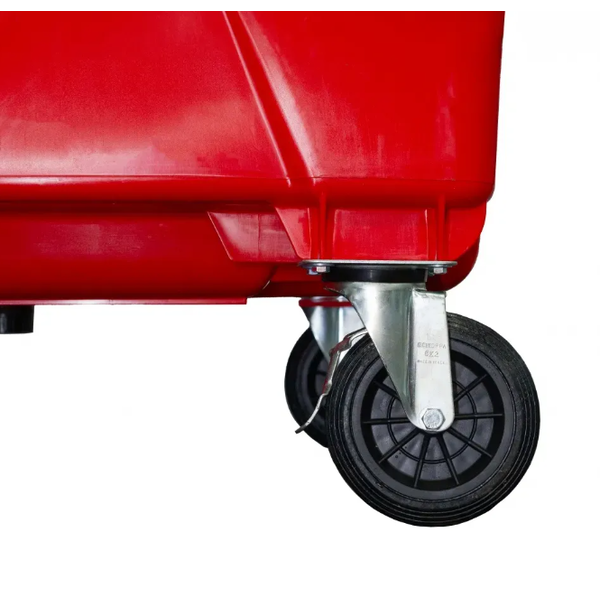 Coletora Plástica c/ Rodas 1000 Litros - LARANJA | Cor: Laranja, Litros: 1000 Litros, Pedal: Sem Pedal, Tipo de Material: Plástico