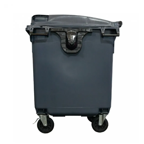 Coletora Plástica c/ Rodas 1000 Litros - CINZA | Cor: Cinza, Litros: 1000 Litros, Pedal: Sem Pedal, Tipo de Material: Plástico