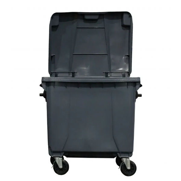 Coletora Plástica c/ Rodas 1000 Litros - CINZA | Cor: Cinza, Litros: 1000 Litros, Pedal: Sem Pedal, Tipo de Material: Plástico