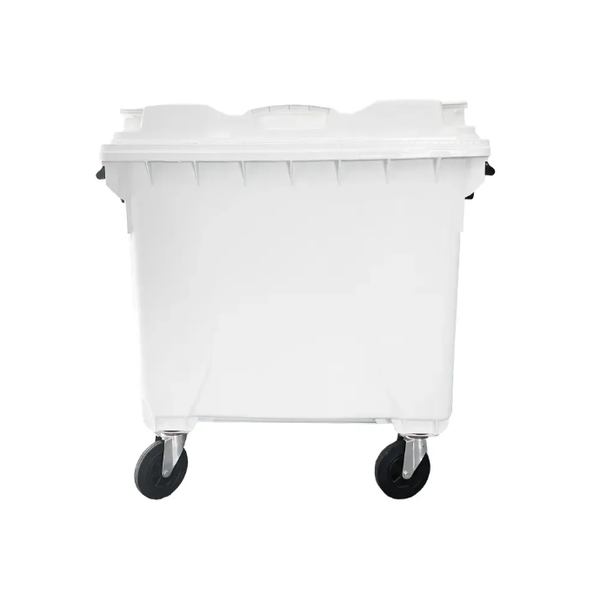 Coletora Plástica c/ Rodas 1000 Litros - BRANCO | Cor: Branco, Litros: 1000 Litros, Pedal: Sem Pedal, Tipo de Material: Plástico