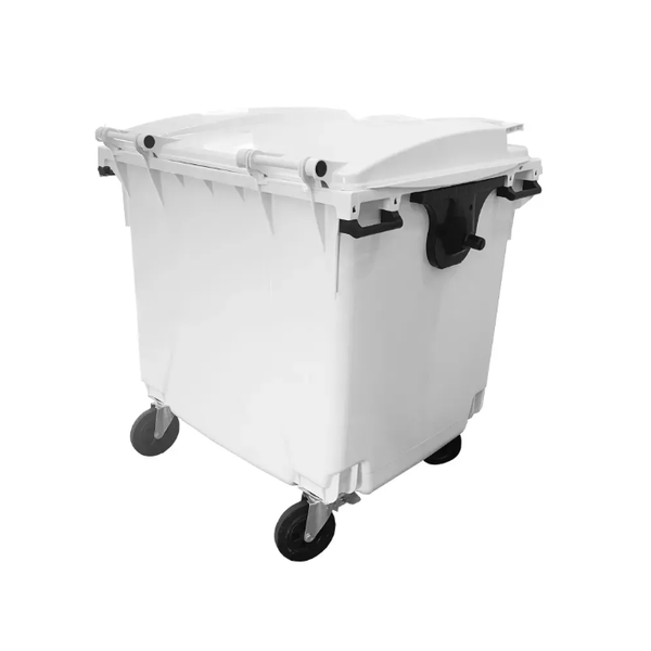 Coletora Plástica c/ Rodas 1000 Litros - BRANCO | Cor: Branco, Litros: 1000 Litros, Pedal: Sem Pedal, Tipo de Material: Plástico