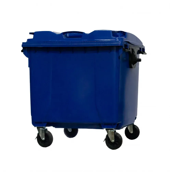Coletora Plástica c/ Rodas 1000 Litros - AZUL | Cor: Azul, Litros: 1000 Litros, Pedal: Sem Pedal, Tipo de Material: Plástico