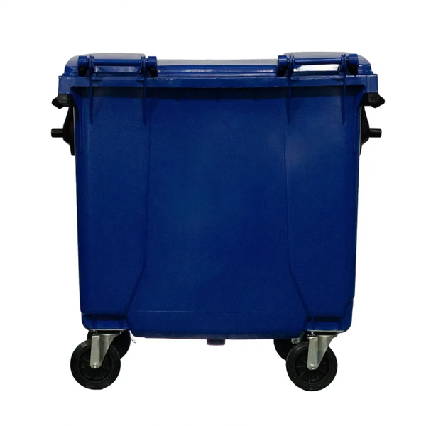 Coletora Plástica c/ Rodas 1000 Litros - AZUL | Cor: Azul, Litros: 1000 Litros, Pedal: Sem Pedal, Tipo de Material: Plástico
