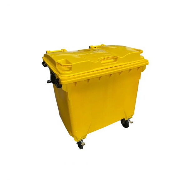 Container de Lixo ou Lixeira de Plástico 1000L Injetado Amarelo