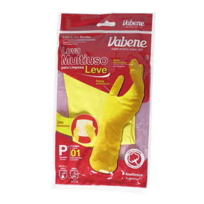Luva de Látex Multiuso para Limpeza Leve – Amarela (Tamanho P)