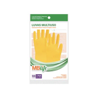 Luva de Latéx Multiuso MBlife - AMARELA