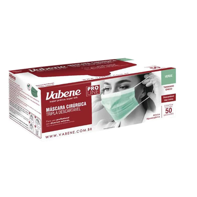 Máscara Tripla TNT C/ 50 Un. - VERDE