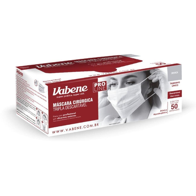 Máscara Tripla TNT C/ 50 Un. - BRANCA