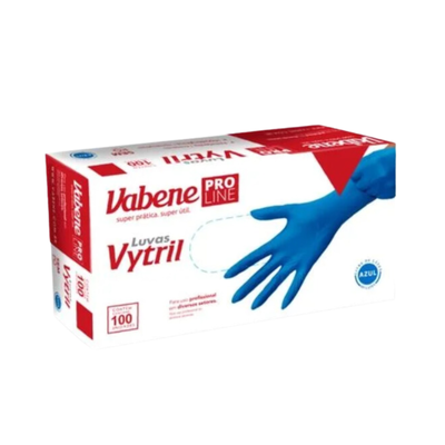Luva de Vytril Sem Pó - C/100 Unidades - Tamanho M - AZUL
