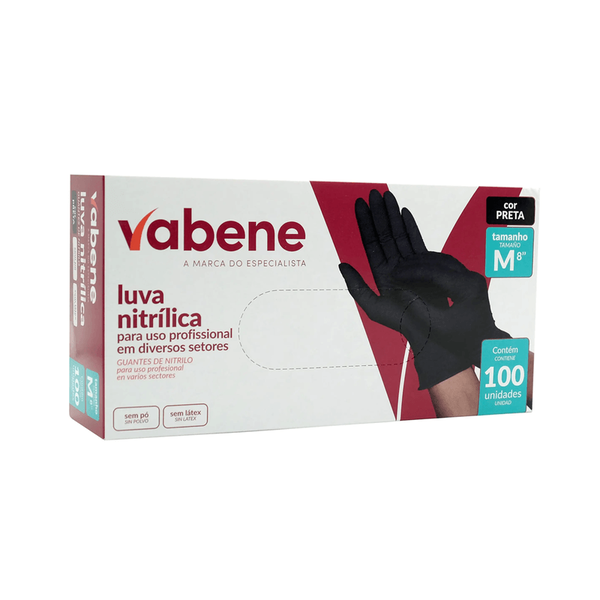 Luva Nitrílica Sem Pó Vabene – Caixa C/ 100 Unidades - M | Cor: Azul, Tamanho: M, Conjunto: 100 unidades, Tipo de Material: Nitrílica | Cor: Azul, Tamanho: M, Conjunto: 100 unidades, Tipo de Material: Nitrílica