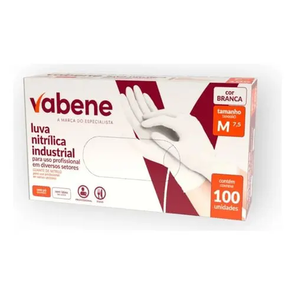 Luva Nitrílica Sem Pó Vabene – Caixa C/ 100 Unidades - M | Cor: Azul, Tamanho: M, Conjunto: 100 unidades, Tipo de Material: Nitrílica | Cor: Azul, Tamanho: M, Conjunto: 100 unidades, Tipo de Material: Nitrílica