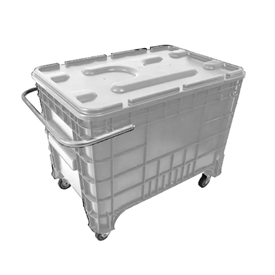 Carrinho Coletor 372 Litros C/ Puxador Lateral - Sem Tampa - BRANCA | Cor: Branco, Litros: 372 Litros, Modelo: Sem Tampa, Tipo de Material: Plástico | Cor: Branco, Litros: 372 Litros, Modelo: Sem Tampa, Tipo de Material: Plástico