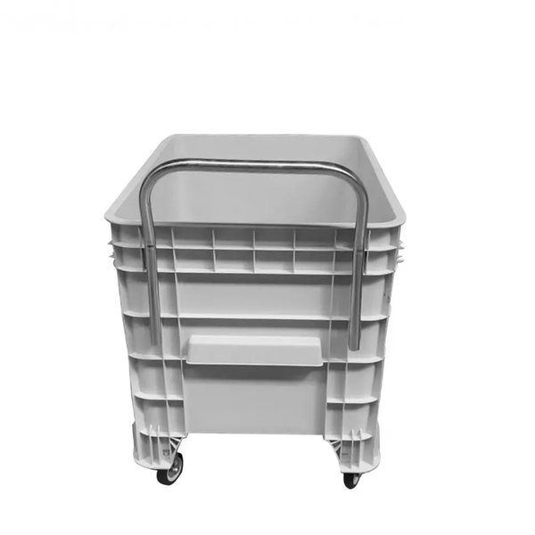 Carrinho Coletor 372 Litros C/ Puxador Frontal - Sem Tampa - BRANCA | Modelo: Sem Tampa, Cor: Branco, Litros: 372 Litros, Tipo de Material: Plástico