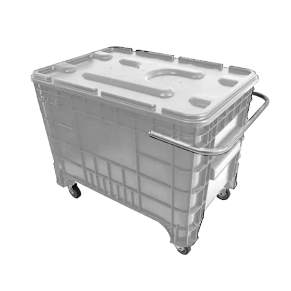 Caixa Plástica 372 Litros Branca Com Puxador Lateral e Tampa