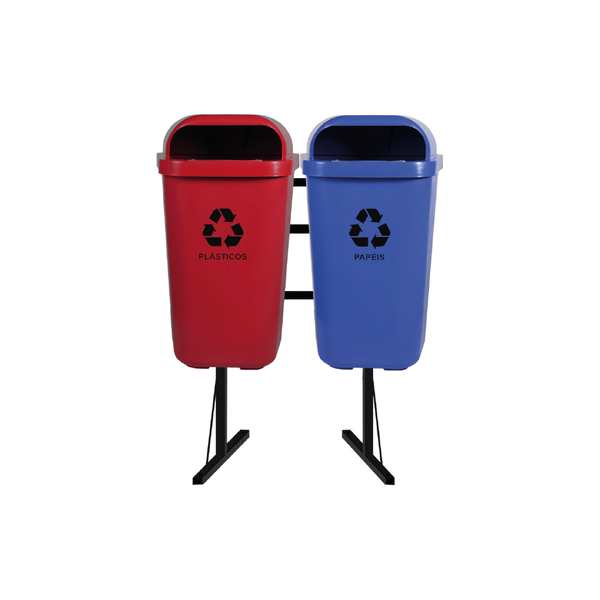 Conjunto Coleta Seletiva 50 Litros 2 Lixeiras 