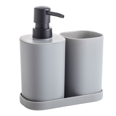 Conjunto p/ banheiro c/3pçs quadrado Cinza - Mood