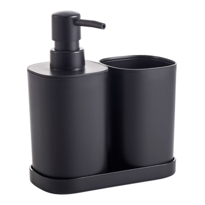 Conjunto p/ banheiro c/3pçs quadrado Preto - Mood